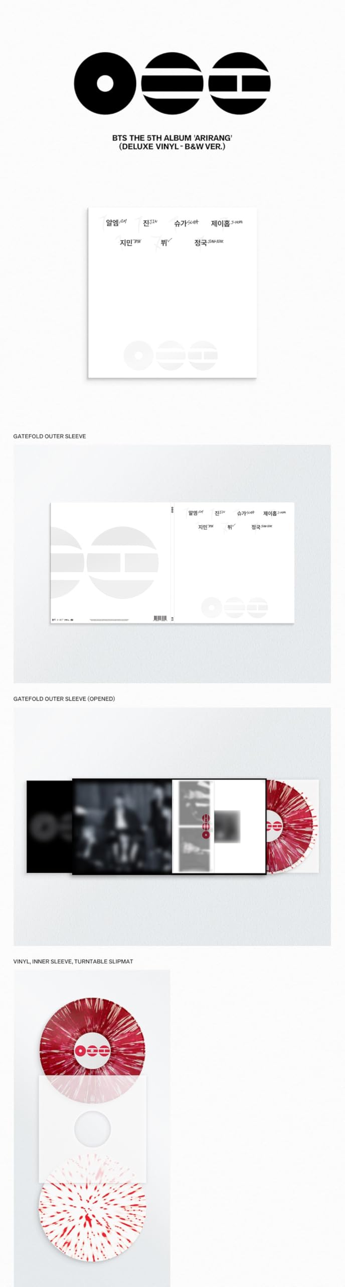 B.T.S ARIRANG [Deluxe Vinyl - B&W + Color 2 Ver Set] The 5th Album
